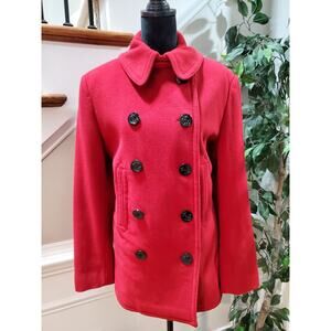 American Living Women's Red Wool Long Sleeve Double Breasted Peacoats Size XL